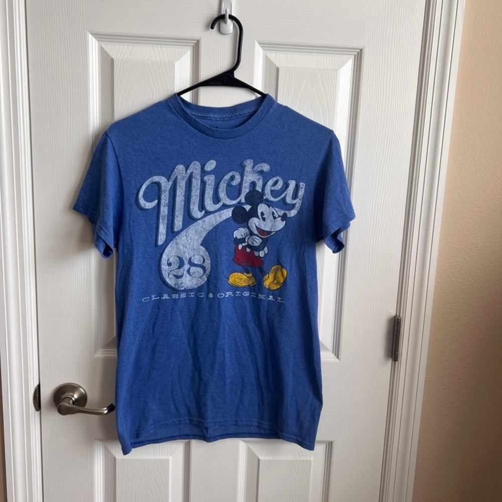 Disney Mickey Mouse Graphic Tee Classic Original Blue T-Shirt Women's S‎